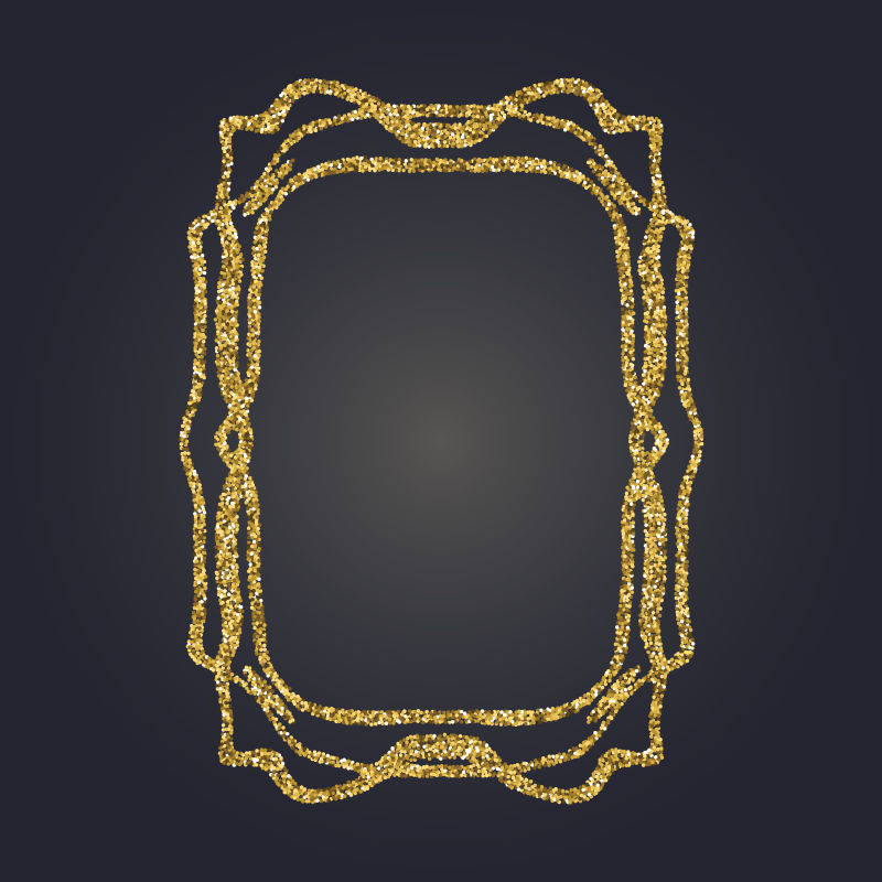 创意矢量金色装饰艺术风格的边框背景