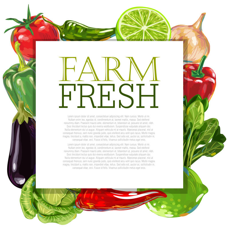 矢量蔬菜元素的现代背景