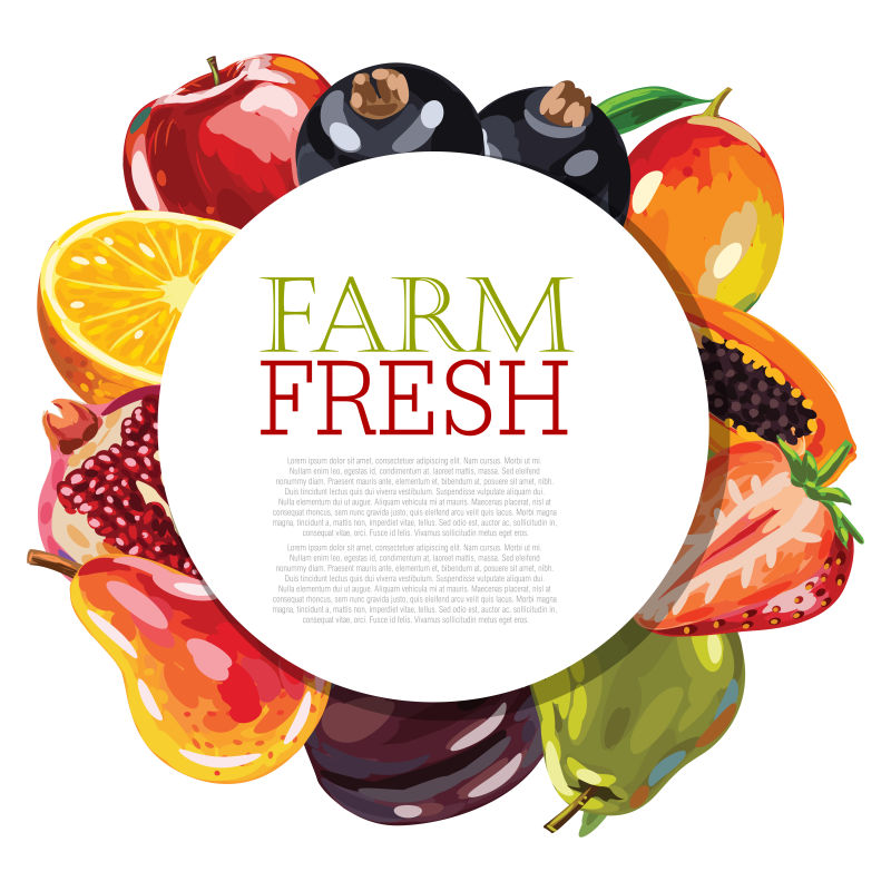 创意矢量新鲜水果元素的背景