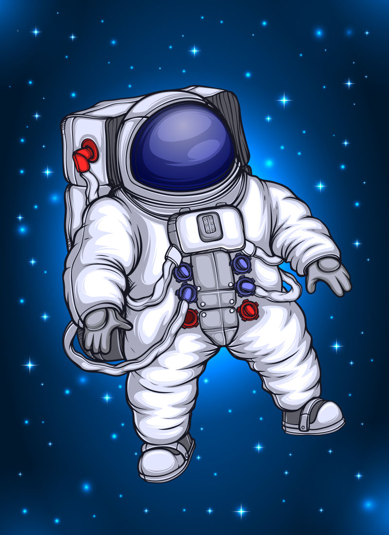 Космонавт в скафандре в космосе для детей