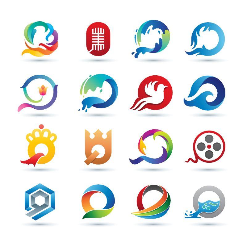 矢量创意字母q概念的抽象标志设计