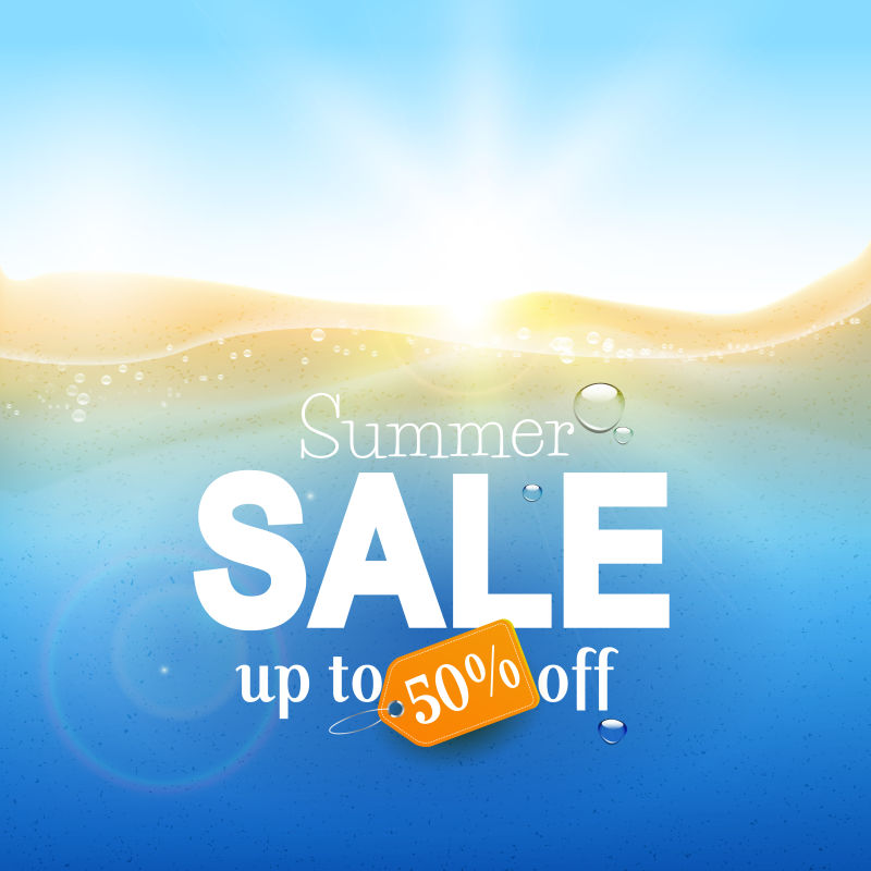 抽象矢量现代夏季销售主题的平面背景设计