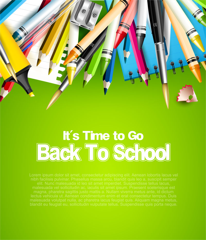 矢量现代返校主题的平面海报设计