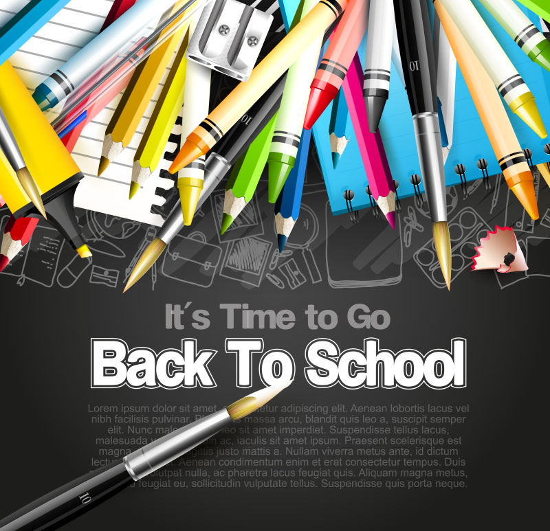 创意矢量现代返校主题的平面海报设计