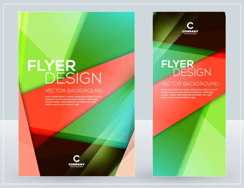抽象矢量彩色几何商业宣传册设计