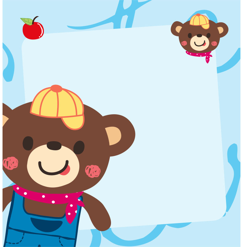 矢量卡通可爱的泰迪熊插图