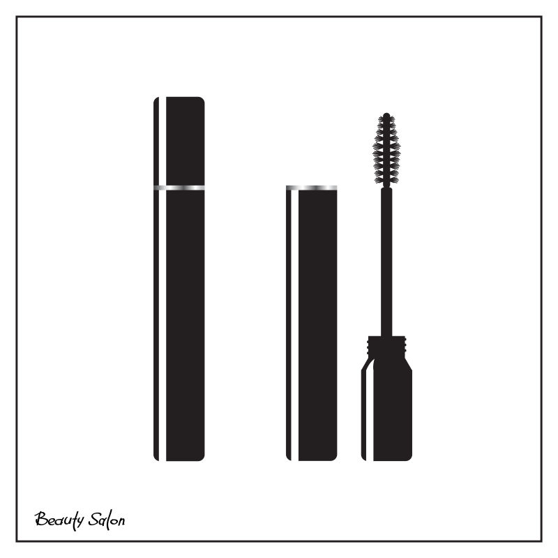 创意矢量黑色睫毛膏平面设计
