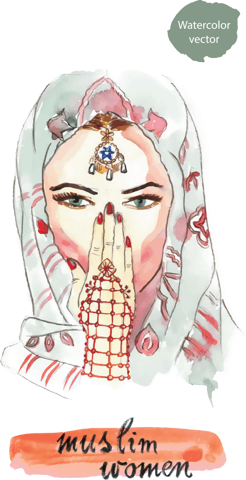 创意矢量美丽的土耳其肚皮舞妇女插图