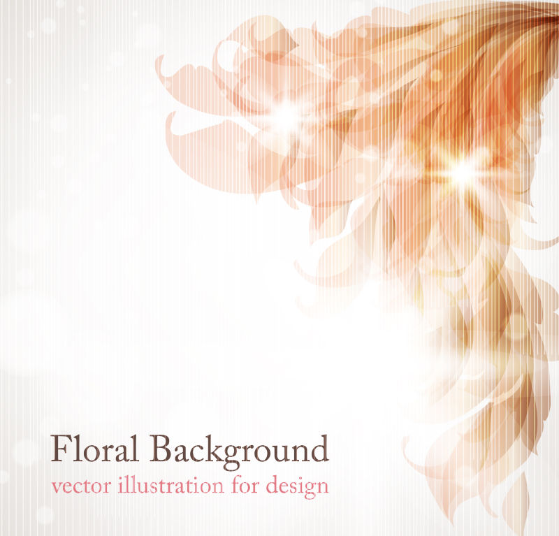 抽象的复古背景设计与叶子和花-复古EPS 10