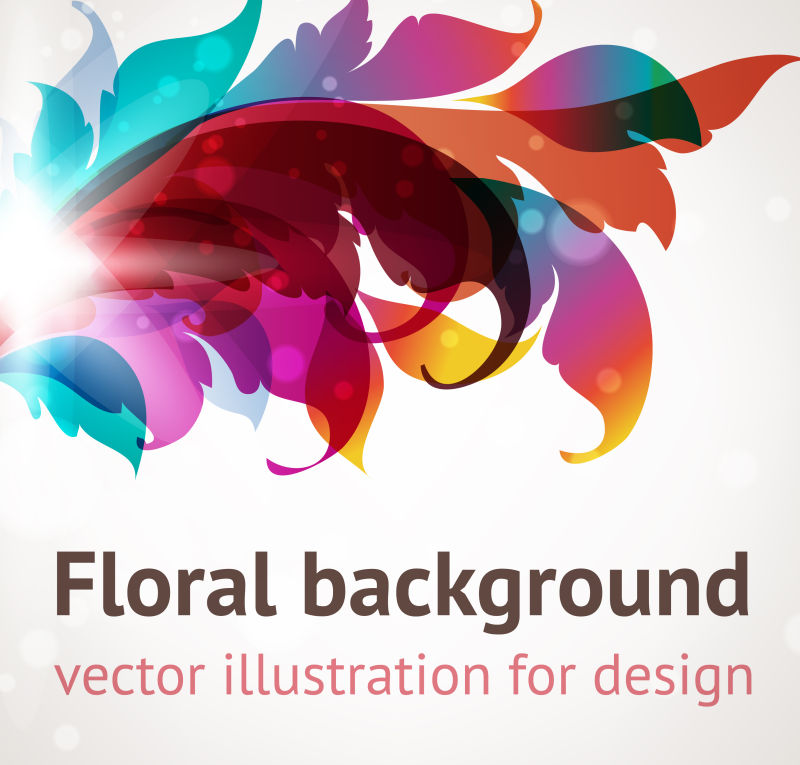 抽象彩色花卉图案背景矢量设计