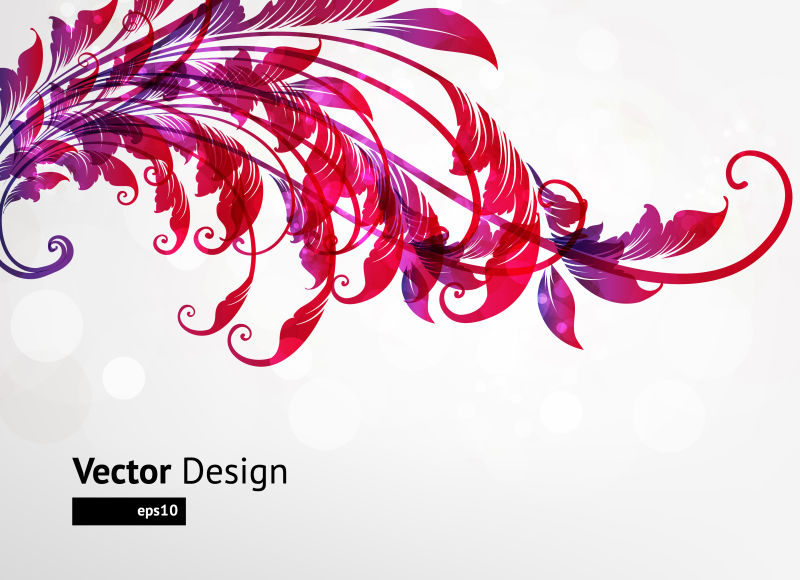 彩色的复古花卉图案背景矢量设计