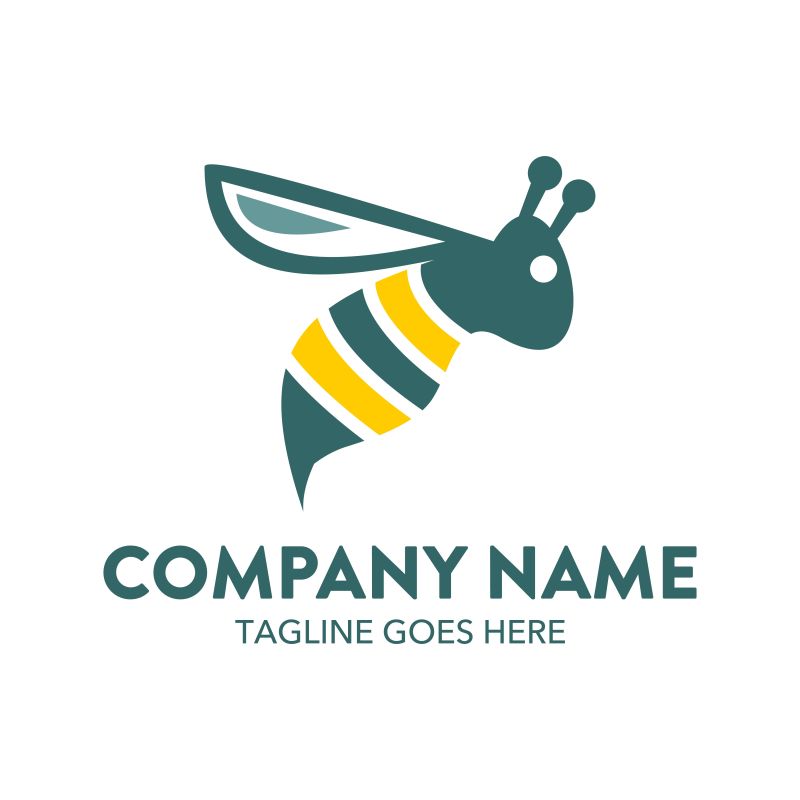 矢量创意现代蜜蜂标志设计