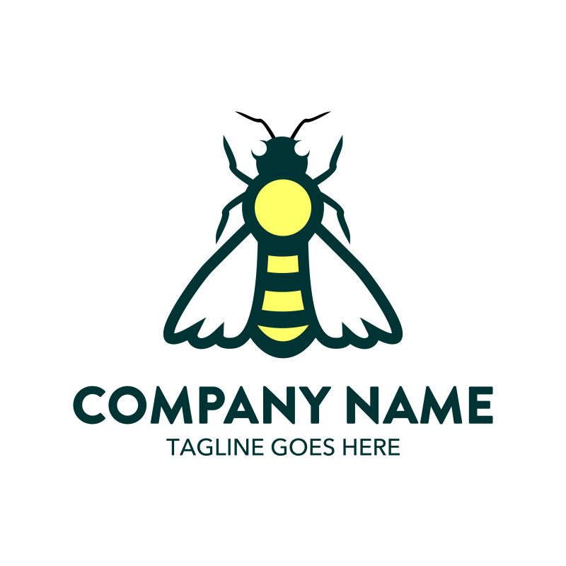 矢量卡通蜜蜂标志设计