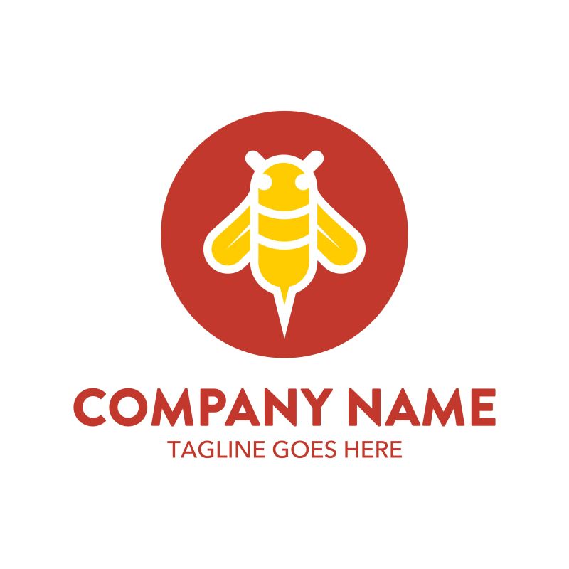 创意矢量简易蜜蜂标志耗时间诶