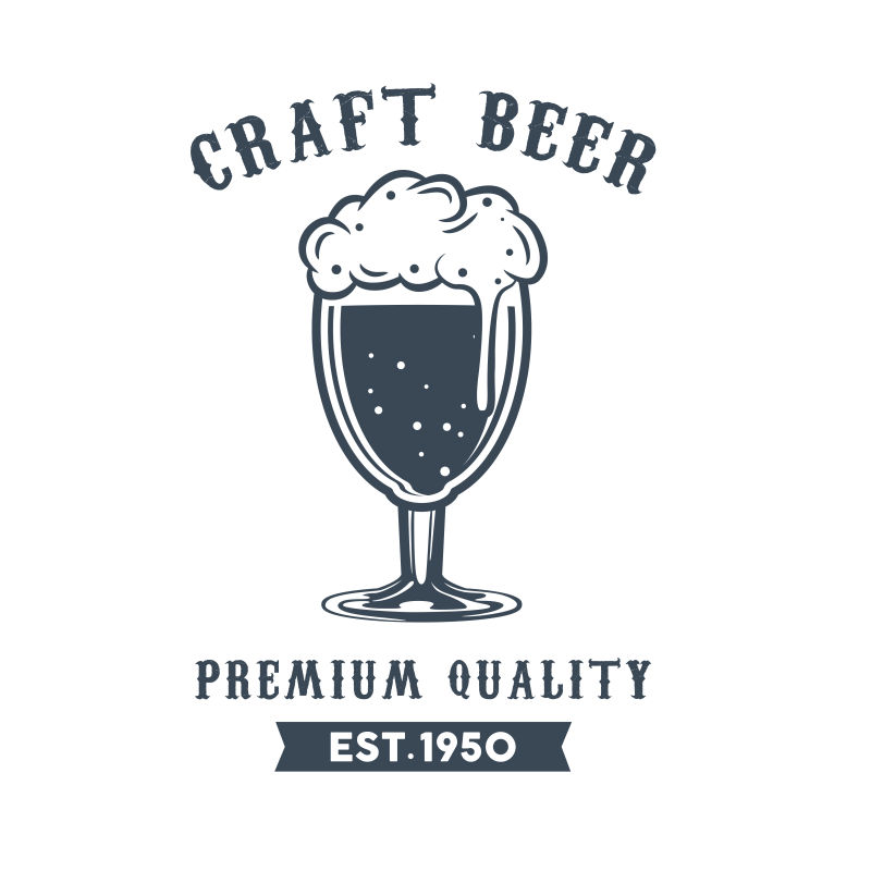 创意矢量啤酒杯标签设计
