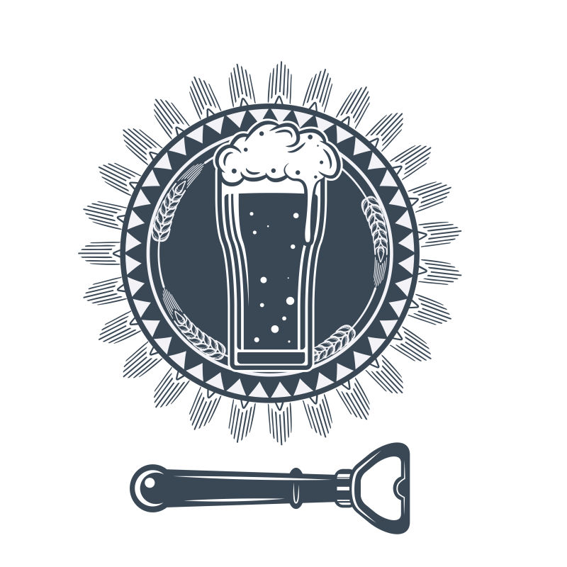 创意矢量现代啤酒标签设计