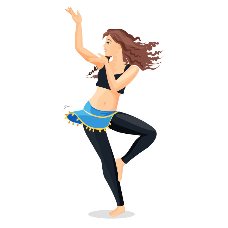 跳肚皮舞的矢量女孩插图