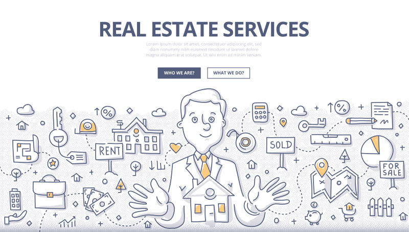 矢量房地产服务概念