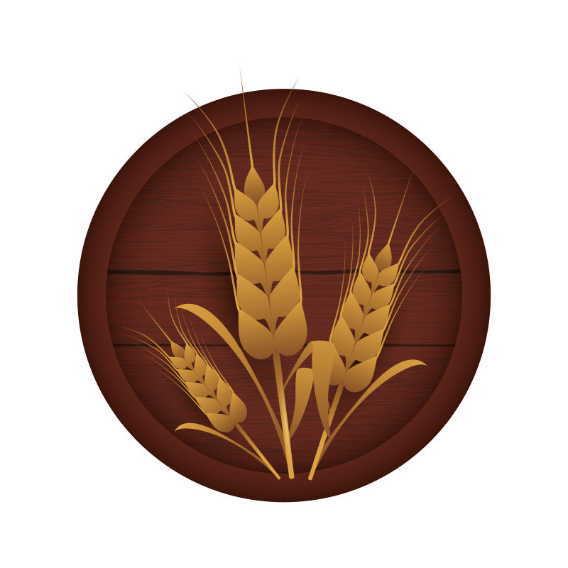 抽象矢量稻穗元素的啤酒节标志设计