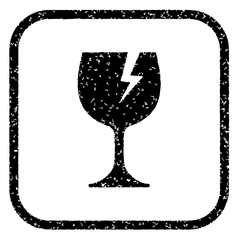 抽象矢量易碎品的图标平面设计