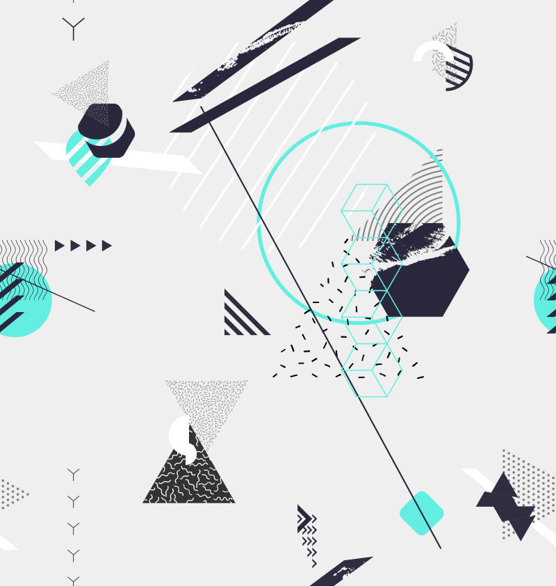 抽象的手绘几何图案背景矢量设计