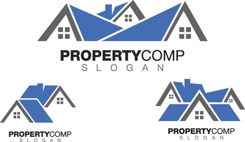 矢量抽象房屋元素标志设计