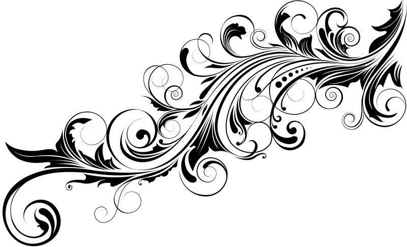 创意矢量黑色花卉装饰设计