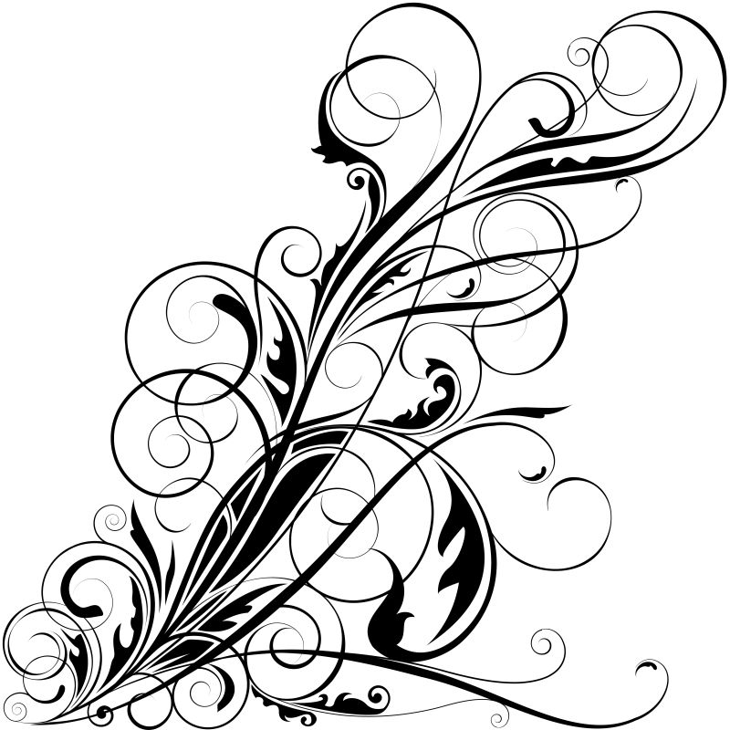 抽象矢量花卉元素装饰设计元素