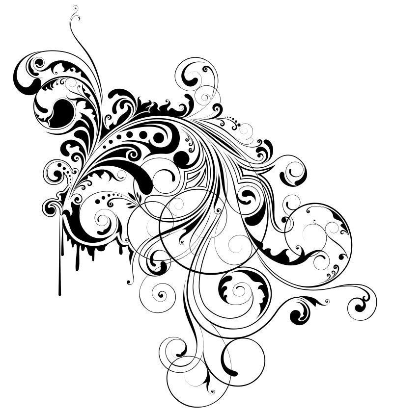 抽象矢量装饰花卉元素设计