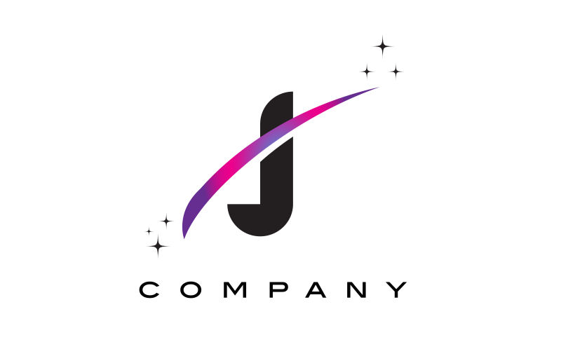 矢量黑色字母J标志