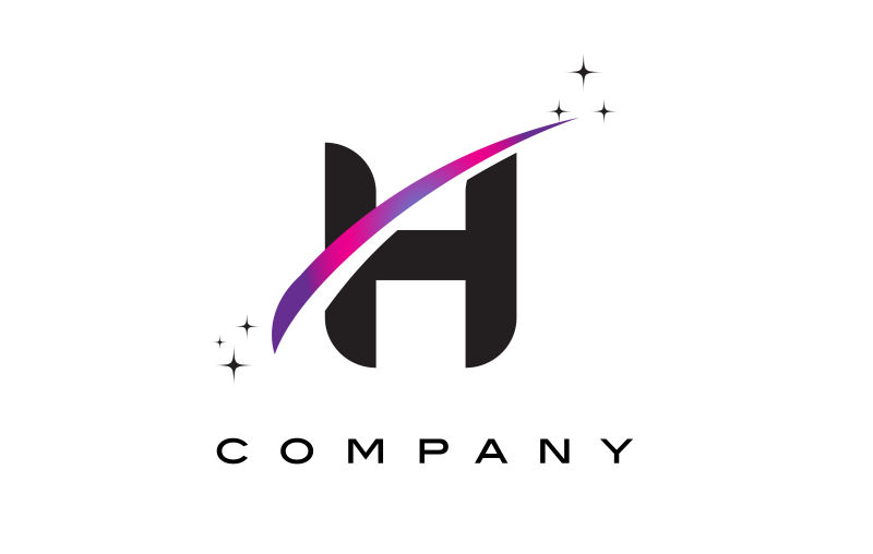 矢量黑色字母H标志