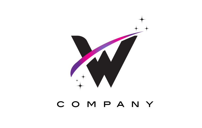 矢量黑色字母W标志