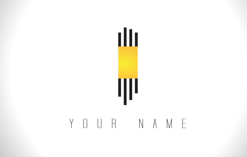 抽象矢量现代字母i线性标志设计