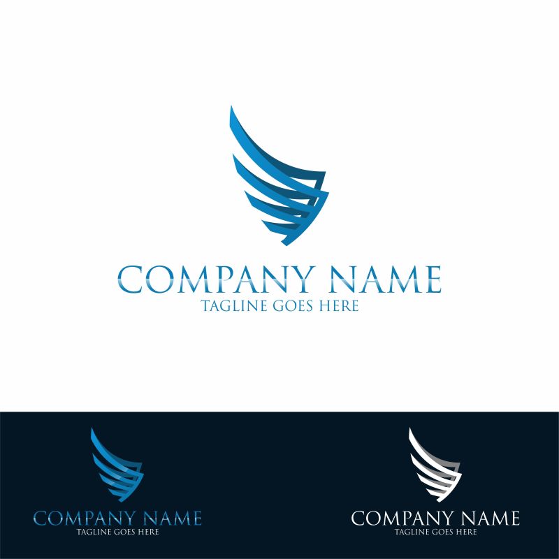 矢量抽象翅膀标志设计