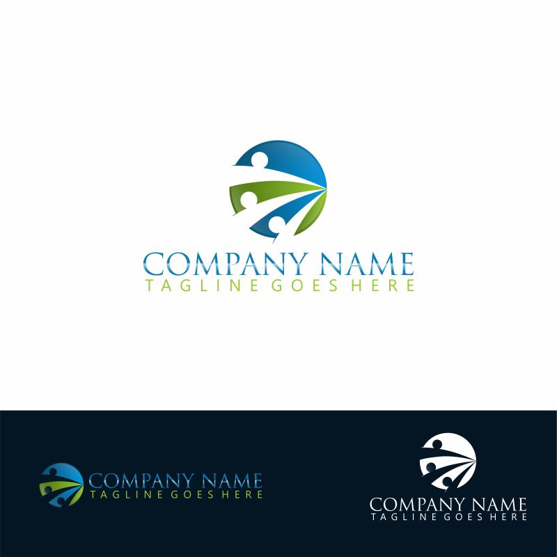 矢量双色艺术标志设计