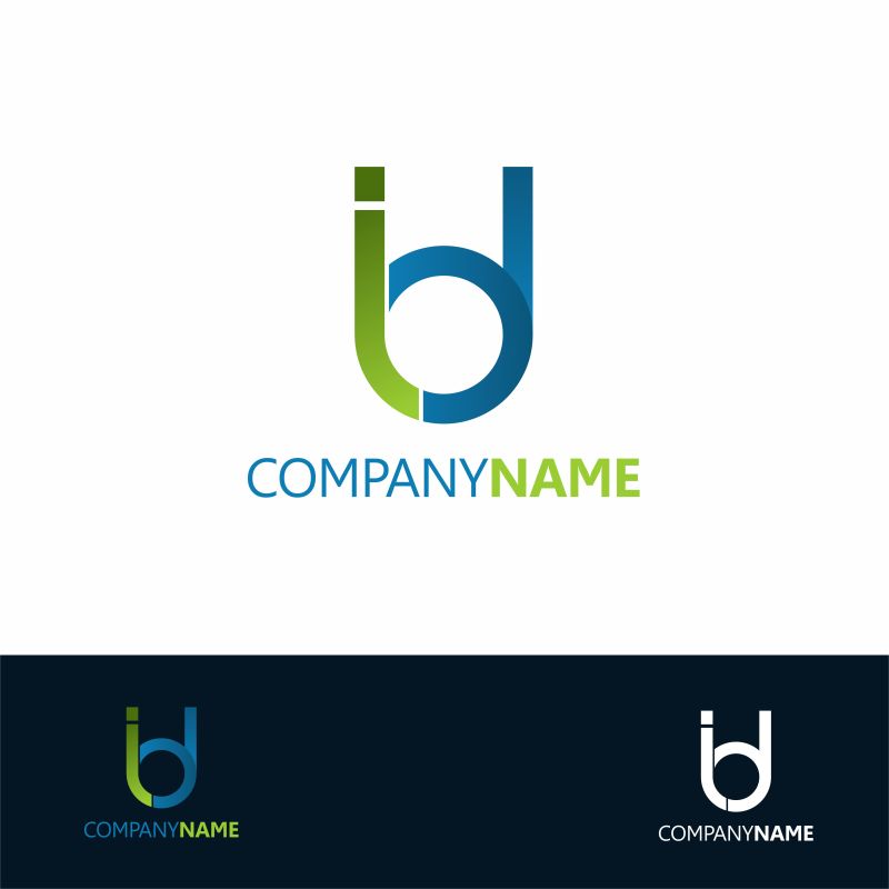 抽象矢量分子b的标志设计