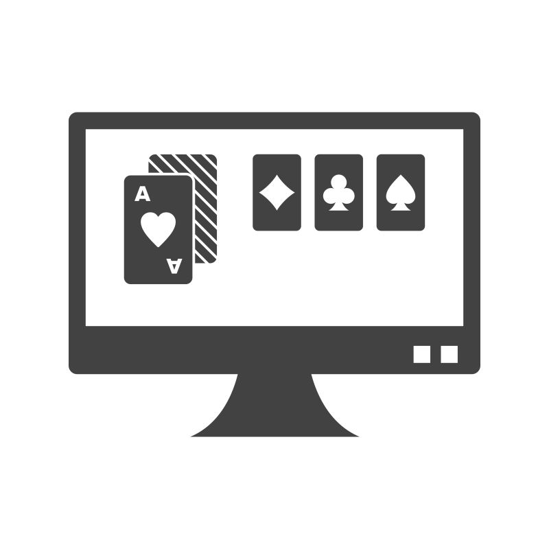 抽象矢量平面扑克牌元素的赌场图标设计