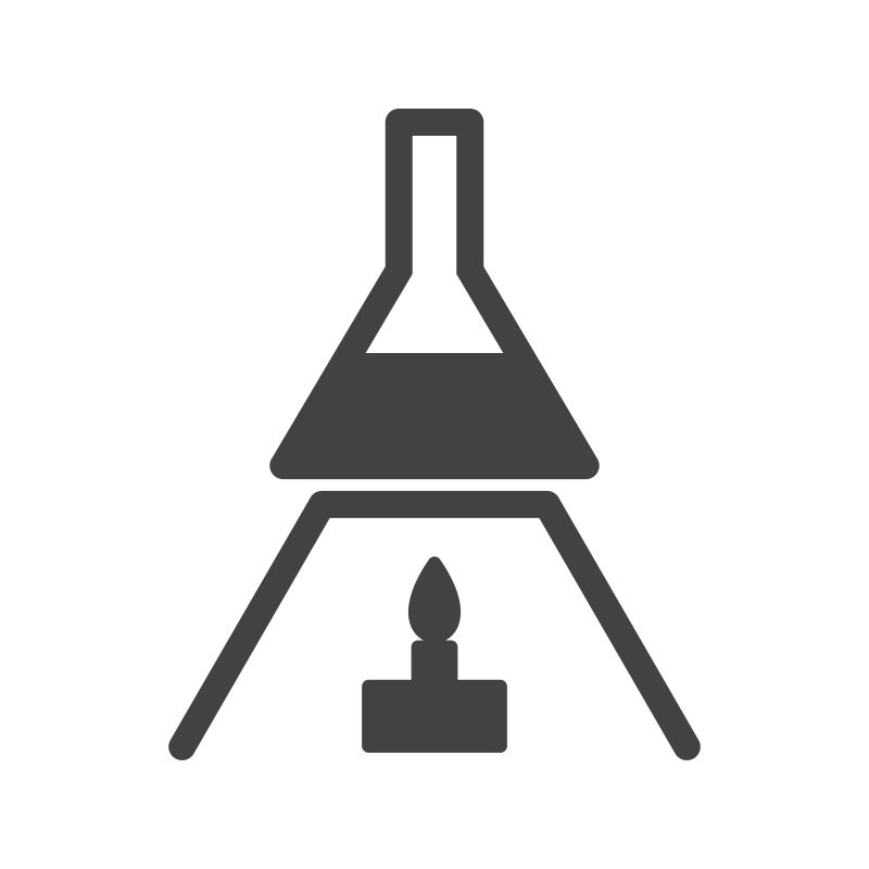 抽象矢量现代试剂加热主题的化学图标设计