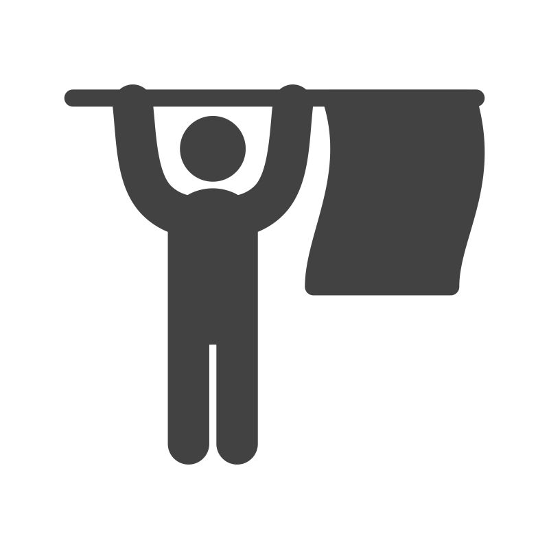 抽象矢量举起衣服的人图标设计