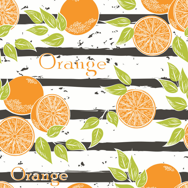 橙色条纹上的橙子