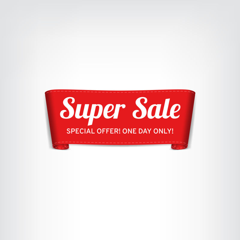 红色的纸质销售横幅矢量设计