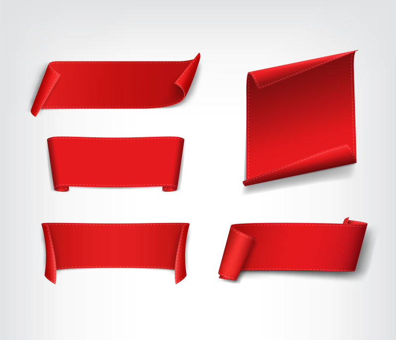 矢量的红色纸质空白横幅