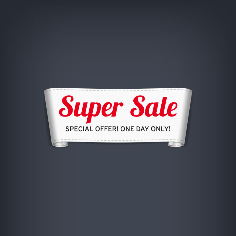 白色的纸质销售横幅矢量设计