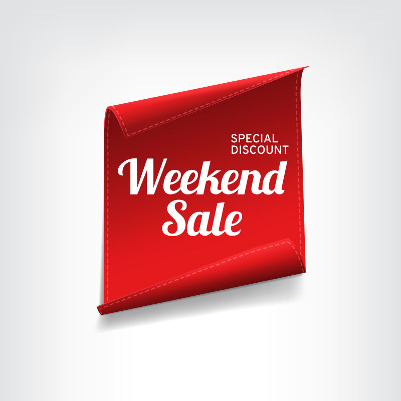 红色纸质的销售横幅矢量设计