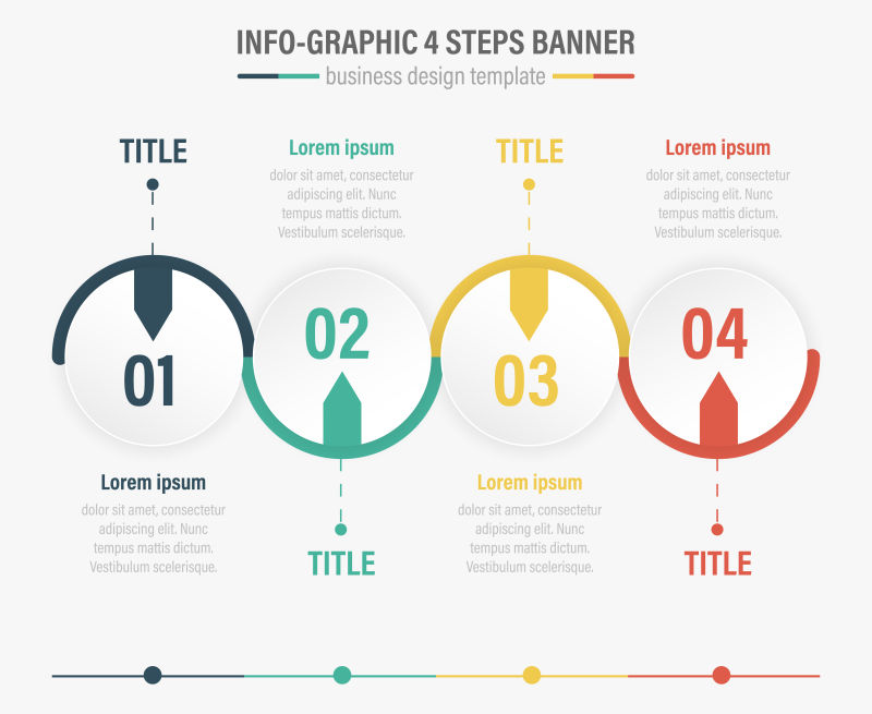抽象彩色圆形元素的矢量信息图表设计