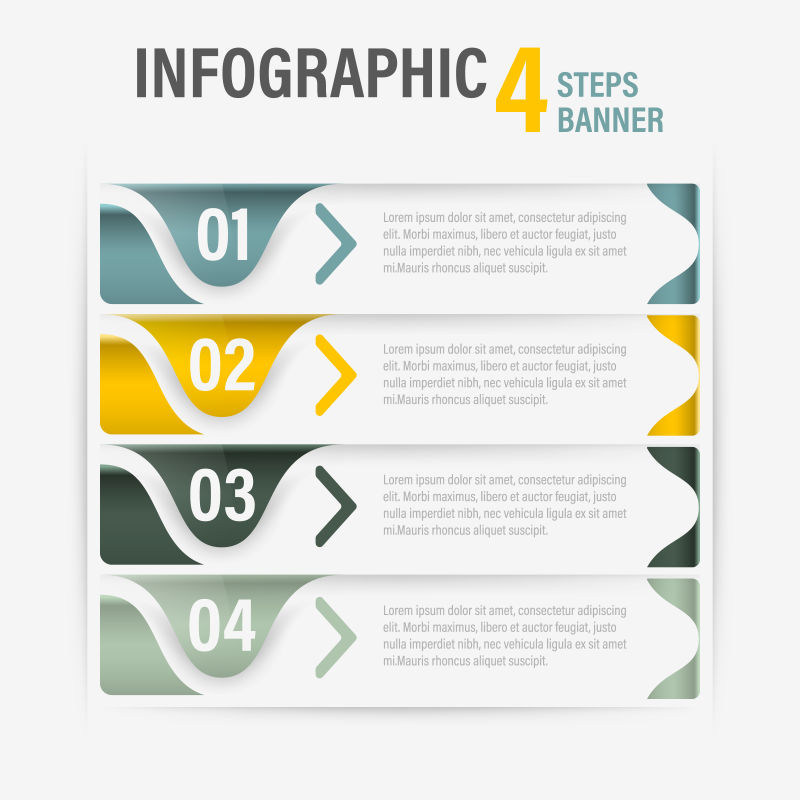 创意矢量四色商业信息图表