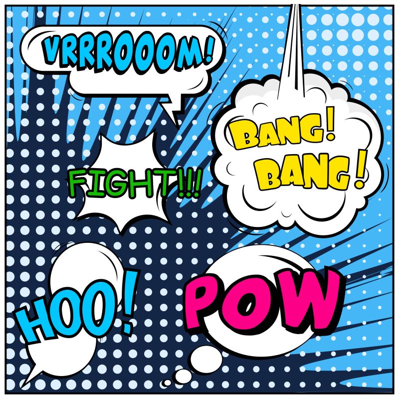 矢量现代漫画对话框设计元素