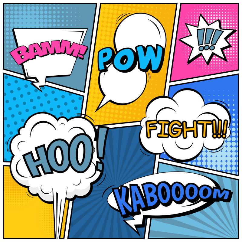 矢量创意漫画对话框装饰设计