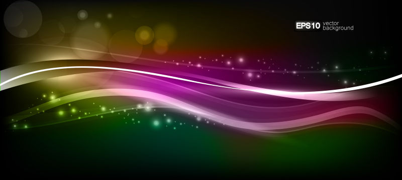 创意矢量彩色光波元素设计背景