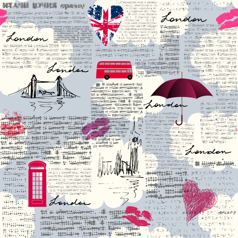 抽象矢量伦敦元素背景
